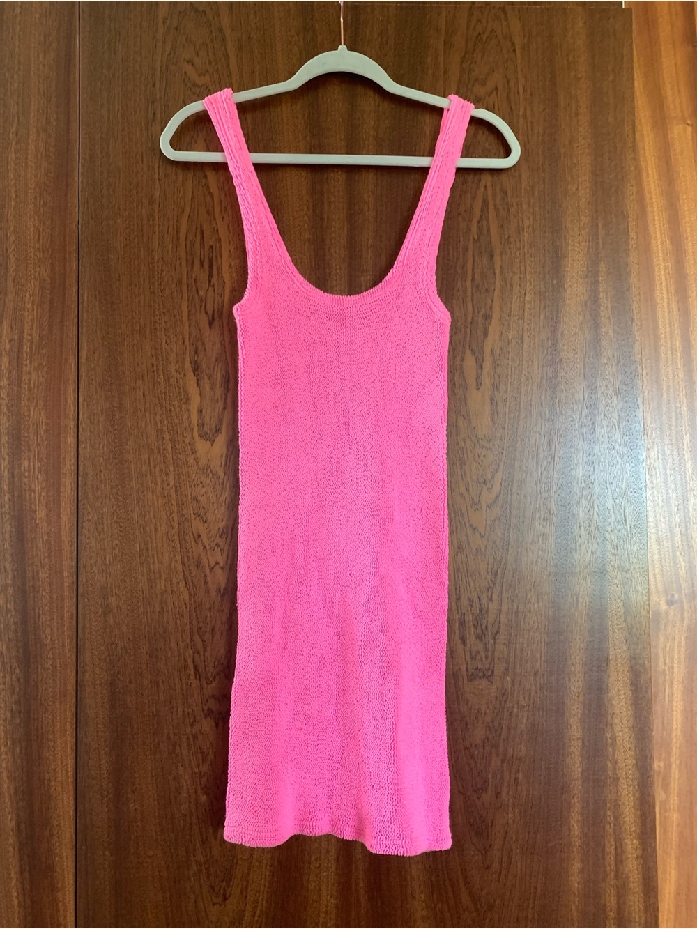 Le Pom Pom Bright Pink Knit Tank Dress